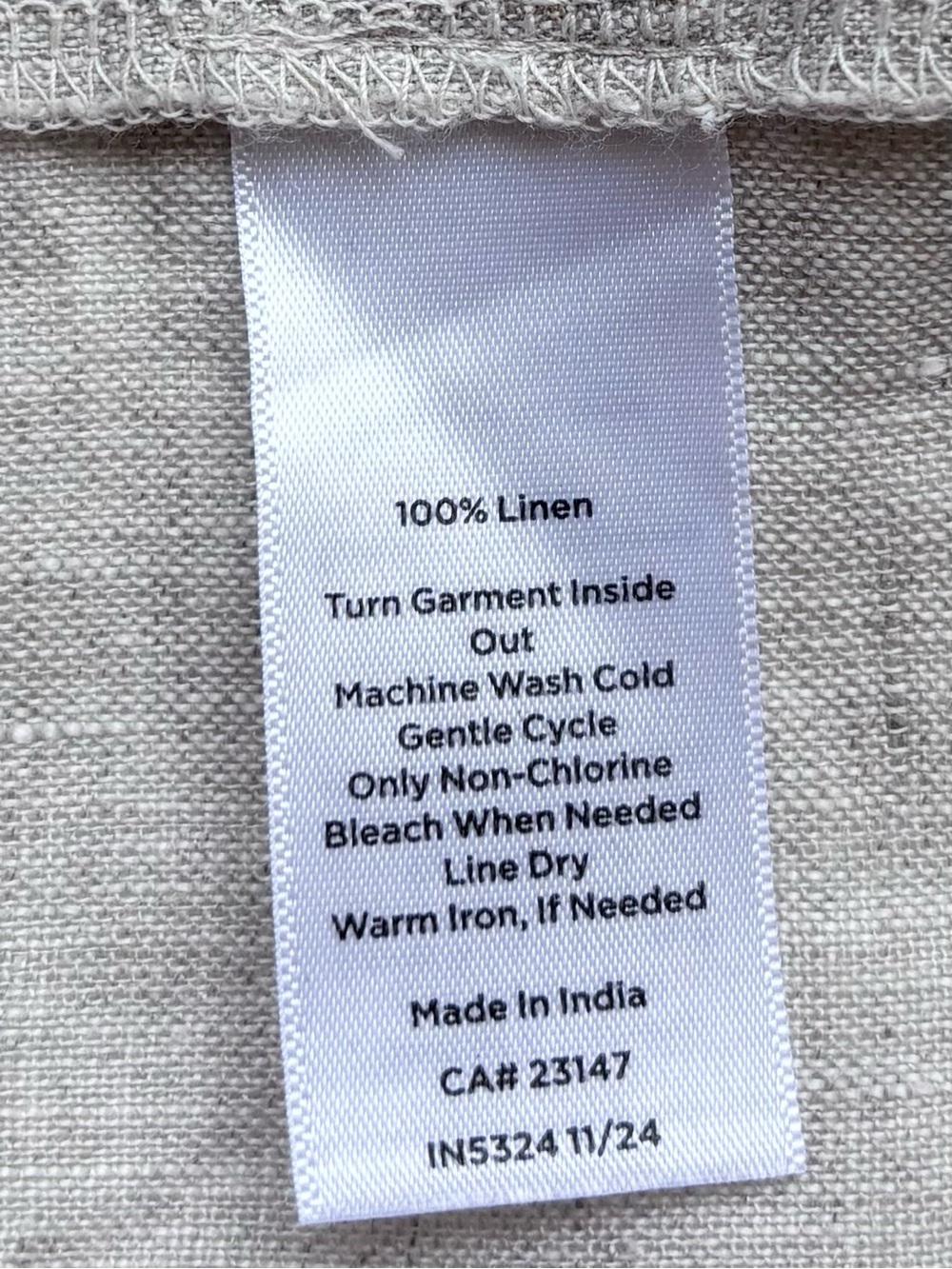 Haven Well Within 100% Linen Dress XS Beige Tie Waist Midi Cottagecore - Picture 4 of 6